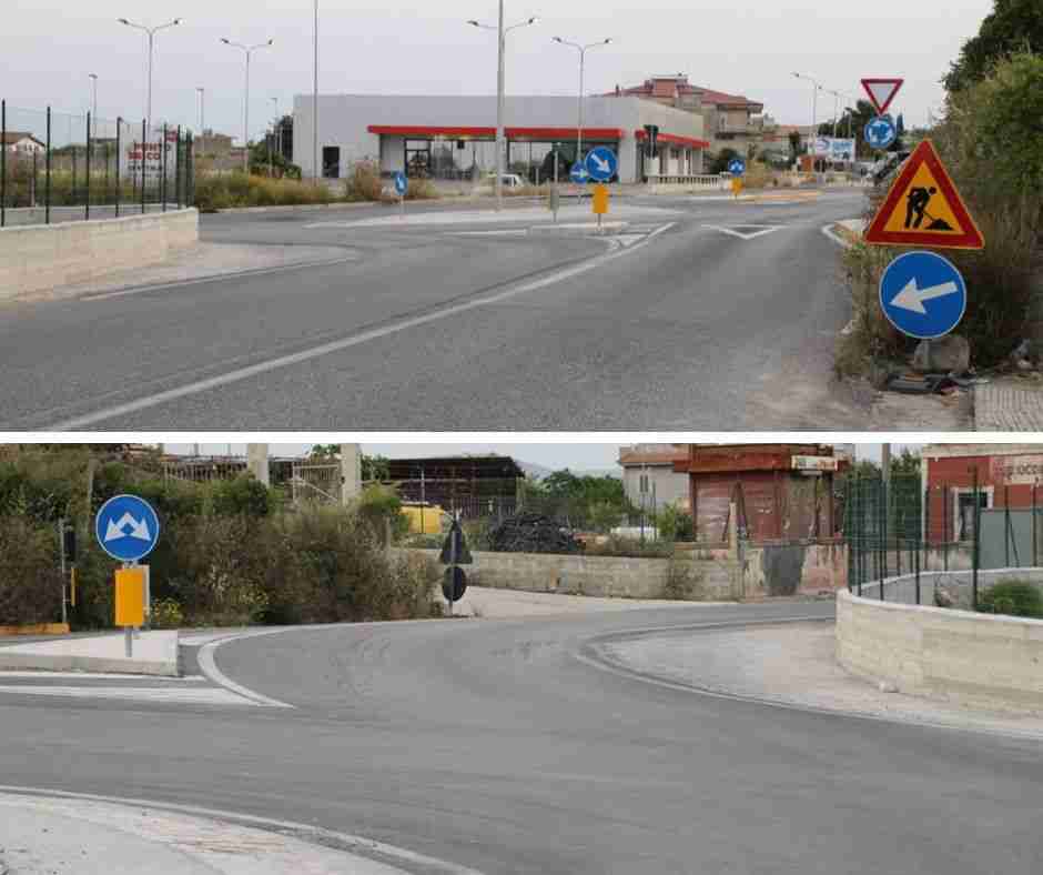 Completati i lavori di allargamento della rotonda Lidl di Contrada Codalupo: niente più manovra per gli autotreni