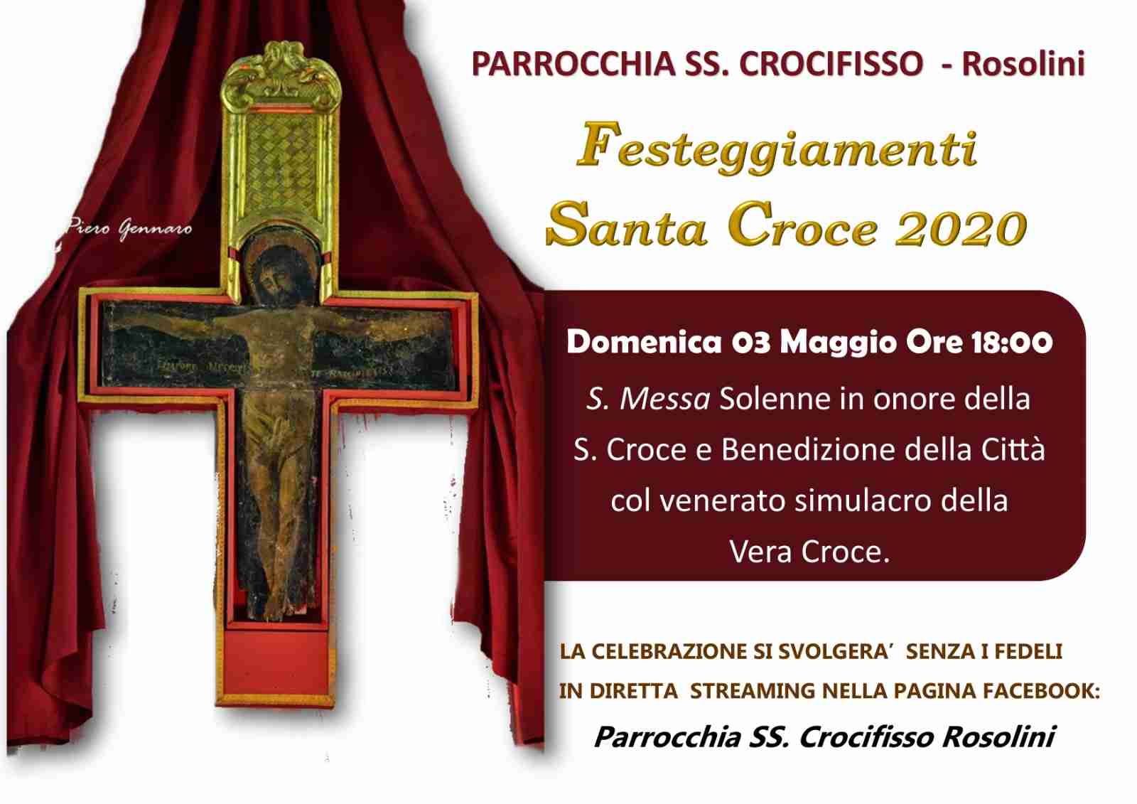 Domani i festeggiamenti in onore della Croce Santa: celebrazione senza fedeli e in diretta Facebook