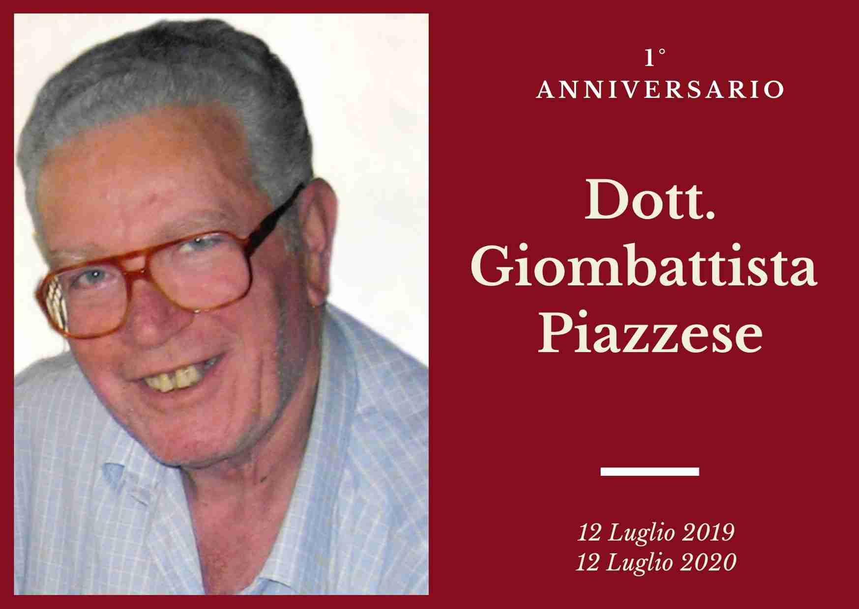 Necrologio: ricorre oggi il 1° Anniversario del Dott.Giombattista Piazzese