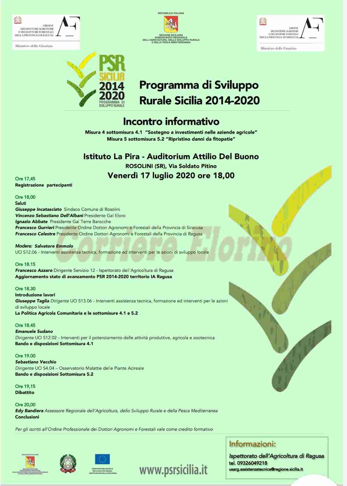 Venerdì 17 luglio incontro formativo su PSR 2014/2020 “Sostegno e investimenti nelle aziende agricole”