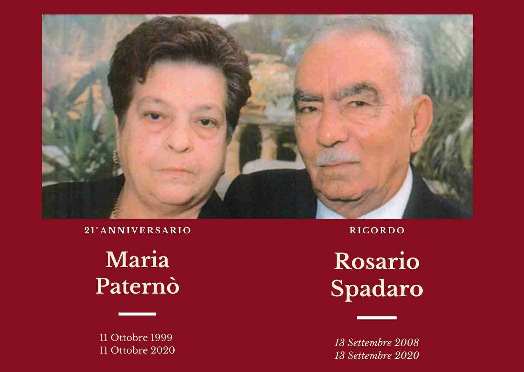 Necrologio: oggi l’anniversario e il ricordo dei coniugi Maria Paternò e Rosario Spadaro