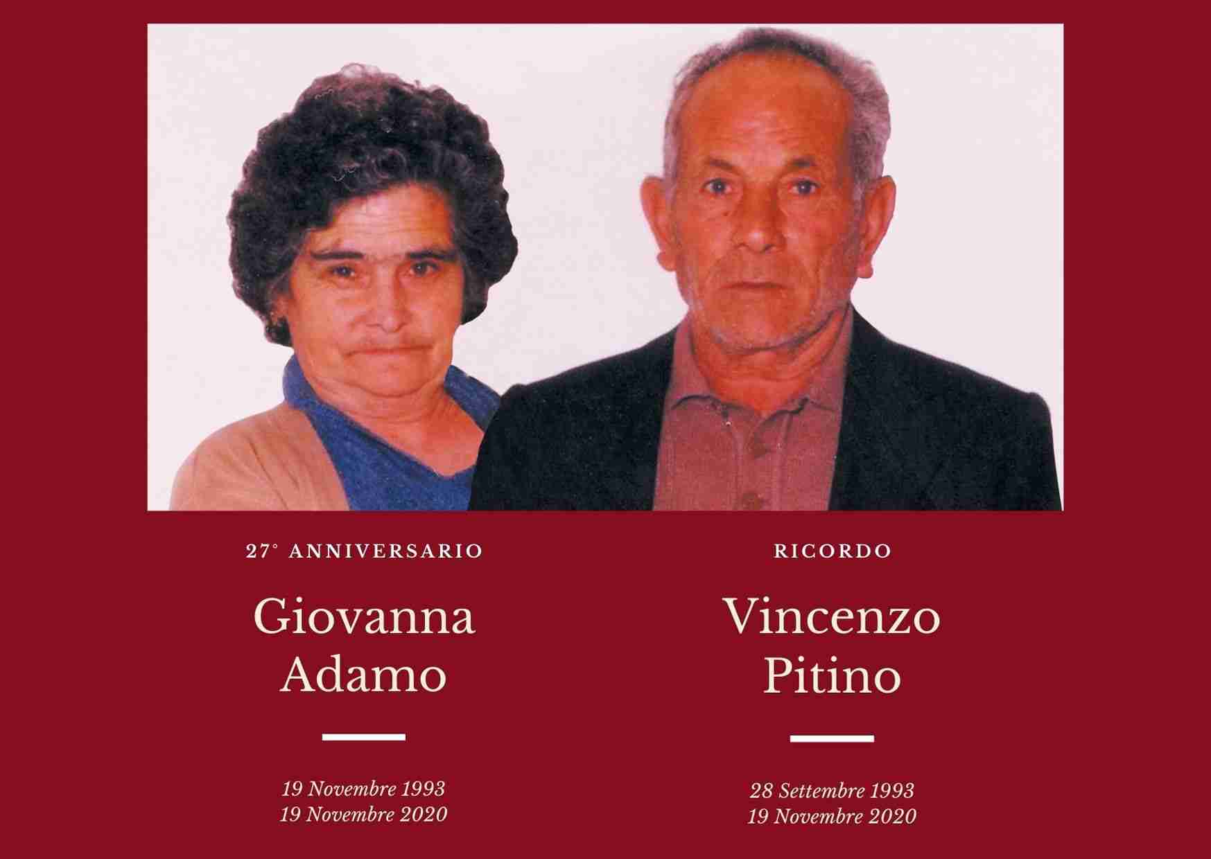 Necrologio: oggi l’anniversario e il ricordo dei coniugi Vincenzo Pitino e Giovanna Adamo