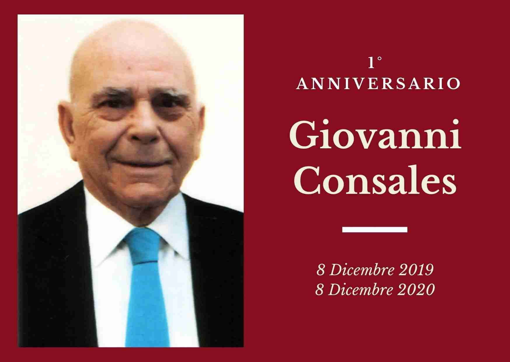 Necrologio: ricorre oggi il 1°anniversario di Giovanni Consales