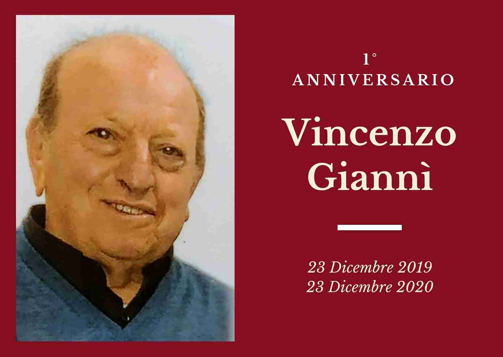 Necrologio: ricorre oggi il 1° anniversario di Vincenzo Giannì
