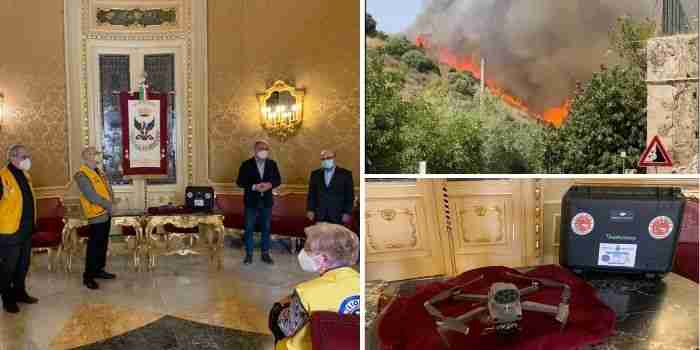 Noto, un drone per la lotta contro gli incendi, la donazione del Lions Club International Distretto 108 Yb