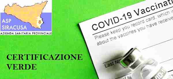 Certificazione verde covid 19, l’Asp Siracusa avvia il rilascio