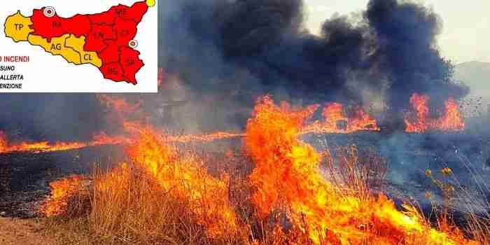 Sicilia, è allerta rossa per rischio incendi fino al 6 agosto, diramato l’allarme dalla Protezione Civile