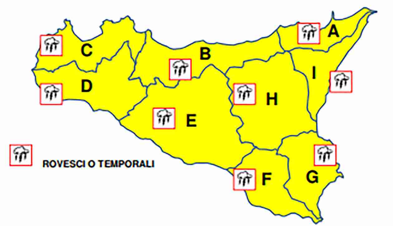 Rovesci e temporali, diramata allerta “Gialla” per mercoledì 8 settembre