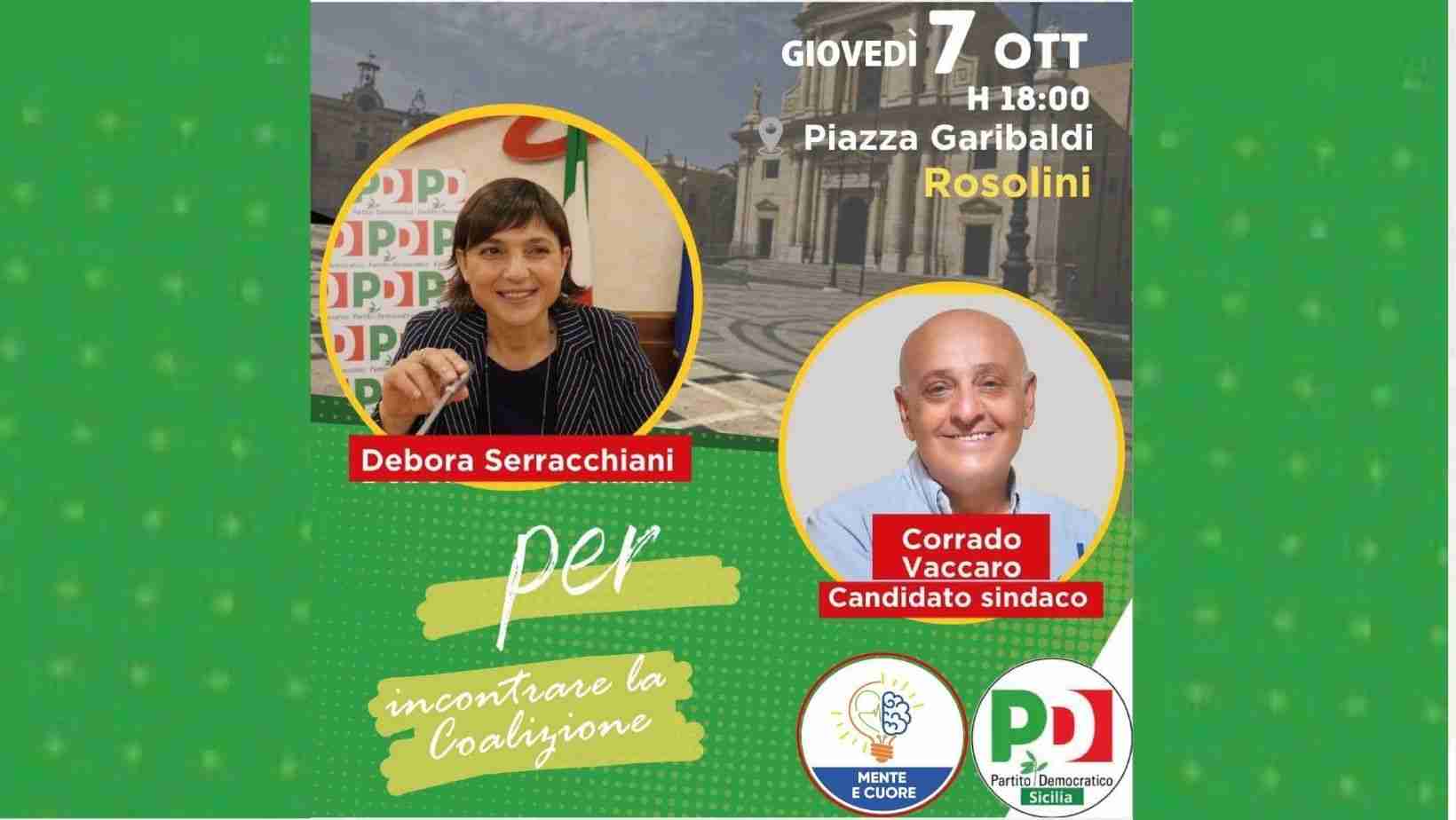 Oggi in Piazza Garibaldi la deputata Pd Debora Serracchiani a sostegno di Corrado Vaccaro