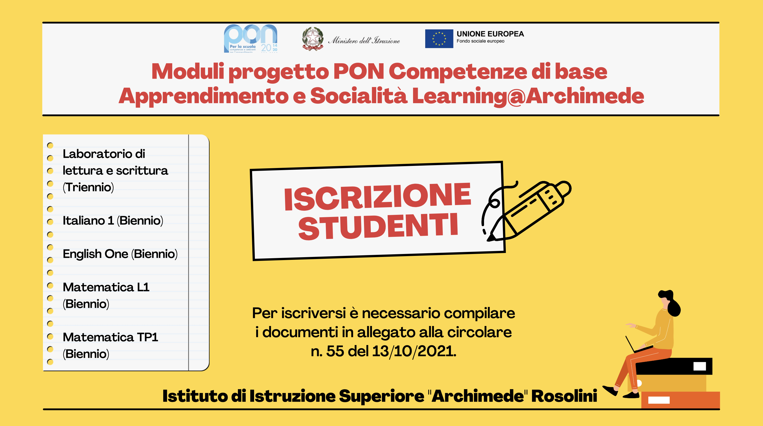 In partenza cinque nuovi PON all’Istituto Superiore “Archimede” di Rosolini