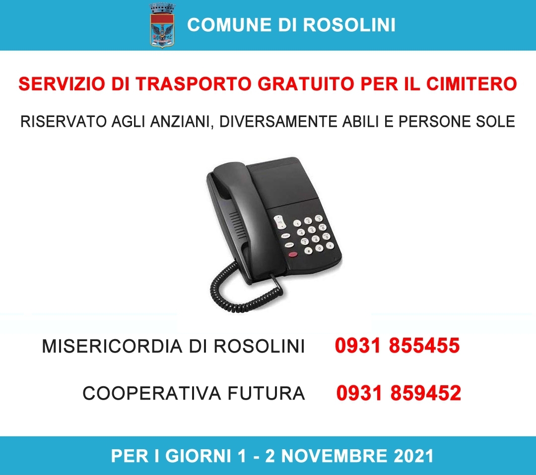 Commemorazione dei defunti, attivato il servizio di trasporto per anziani