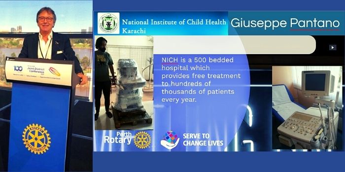 Il Rotary Club Sacile Centenario, tramite Peppe Pantano, dona un ecografo al NICH di Karachi