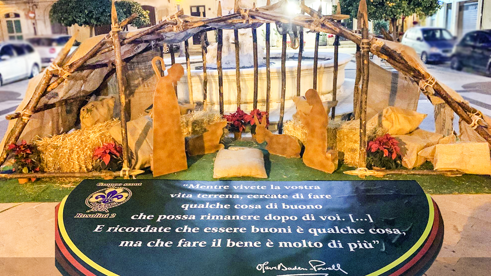 Essenziale, come il loro metodo: è il presepe degli scout Rosolini 2 (Branca RS) in Piazza Masaniello