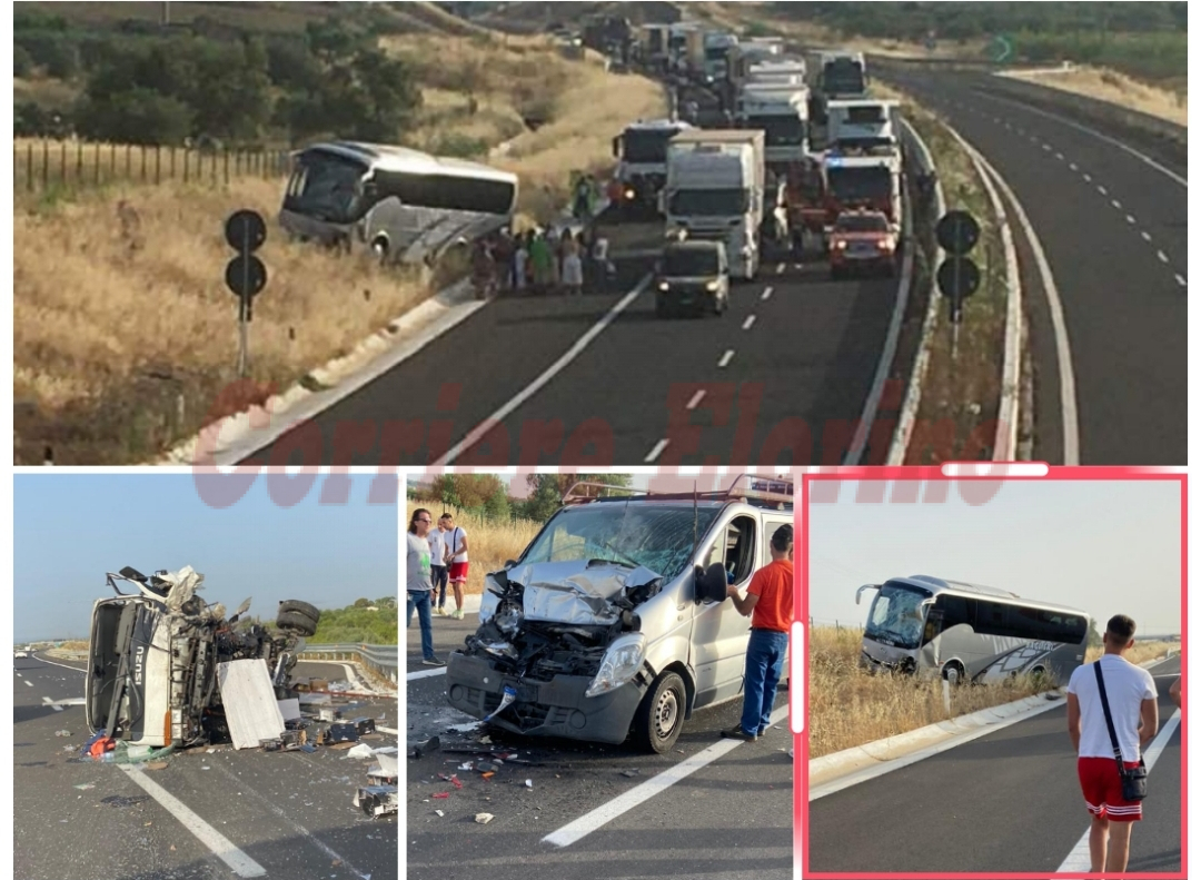 Doppio incidente sull’autostrada Rosolini-Pozzallo, coinvolto autobus ditta “Baglieri”