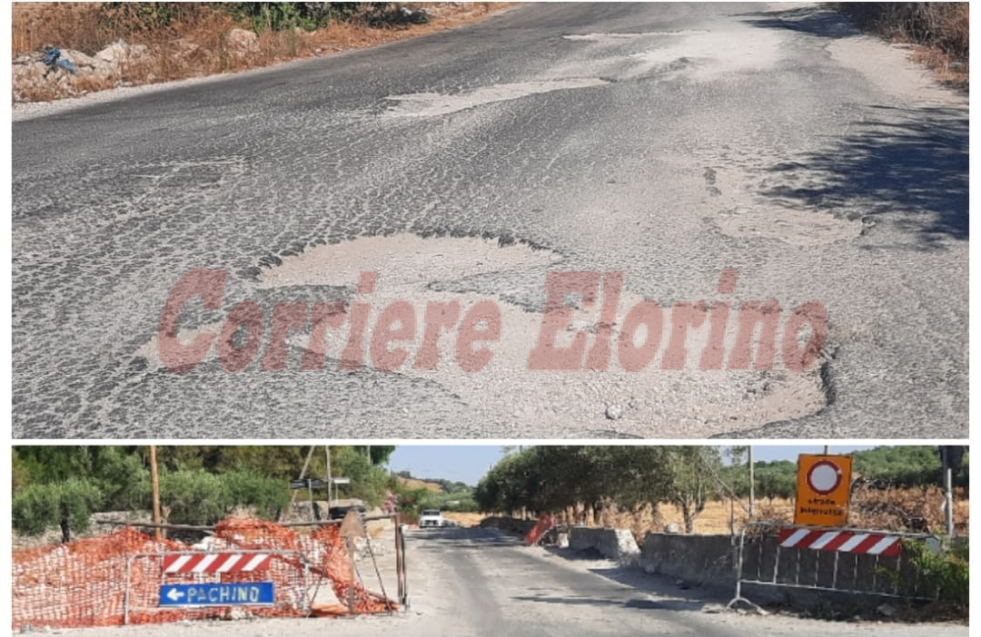Strada alternativa alla provinciale “Rosolini-Pachino”, pericolosa e piena di buche