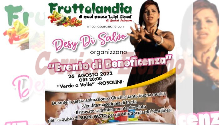 Domani al Verde a Valle l’evento di beneficenza organizzato da “Fruttolandia”