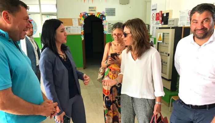 L’ex ministra Lucia Azzolina a Rosolini per un tour delle scuole con il sindaco Giovanni Spadola