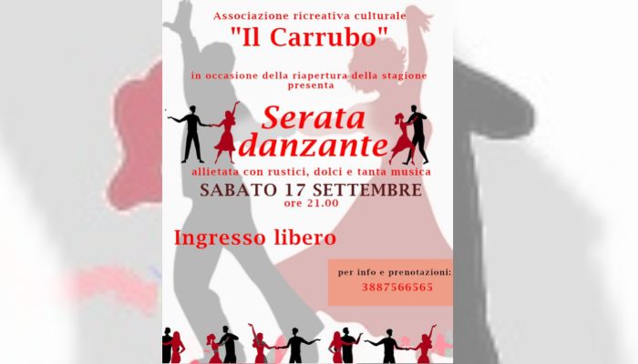 L’Associazione “Il Carrubo” riapre la stagione con una grande “serata danzante”