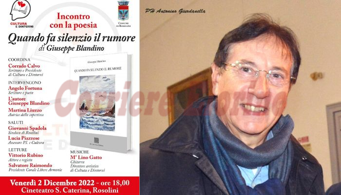 “Quando fa silenzio il rumore”, il 2 dicembre la presentazione della raccolta poetica del Prof. Blandino