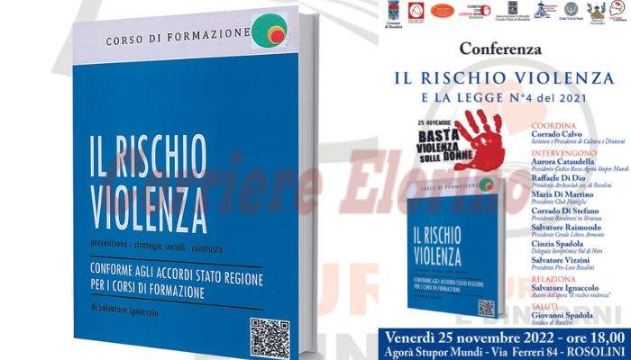 “Il rischio violenza”, il 25 novembre una conferenza per la Giornata contro la violenza sulle donne