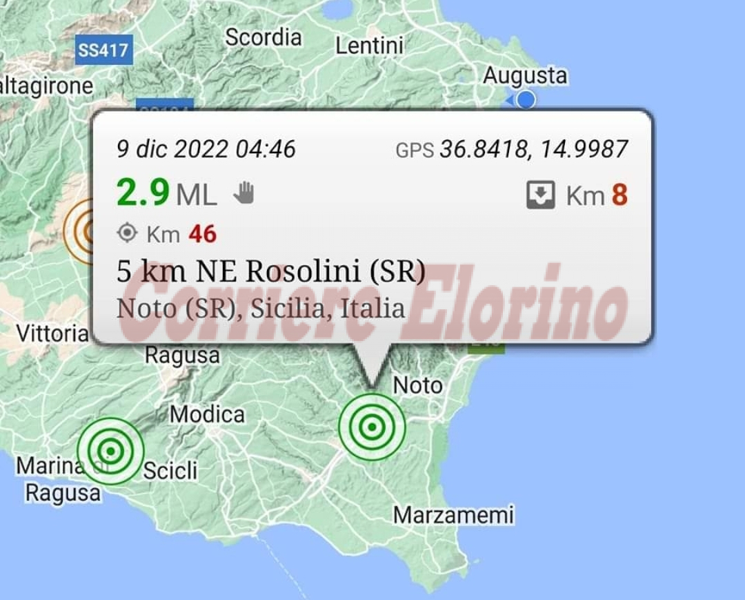 Scossa di terremoto nella notte, epicentro Rosolini
