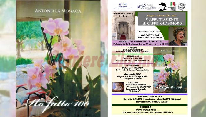 “Ho fatto 100” di Antonella Monaca, sabato 11 febbraio la presentazione del libro a Modica
