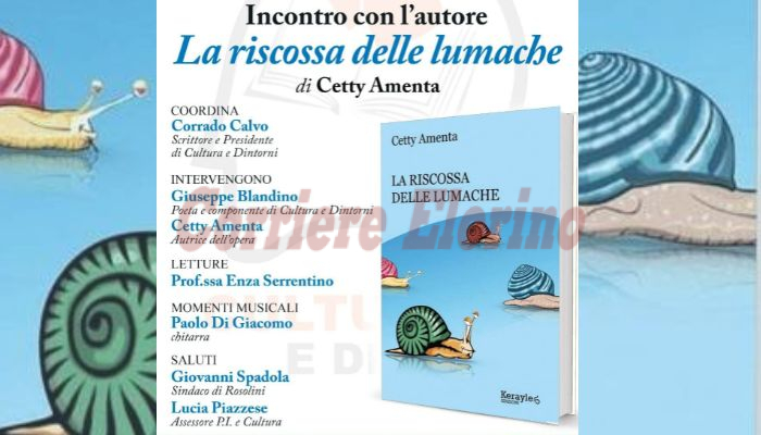 “La riscossa delle lumache”, venerdì 24 febbraio in Sala Cartia si presenta il libro di Cetty Amenta