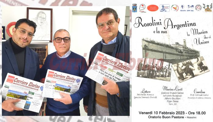 Rimandato a domenica 12 febbraio l’evento musicale “Rosolini e la sua Argentina”