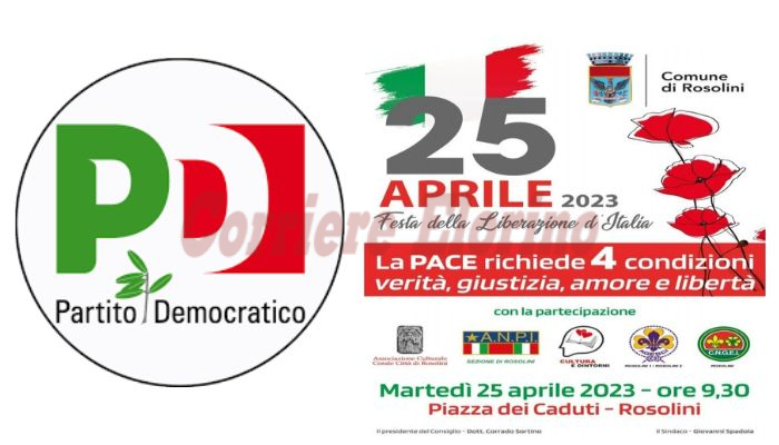 25 Aprile, il Partito Democratico di Rosolini aderisce alla manifestazione dell’Anpi