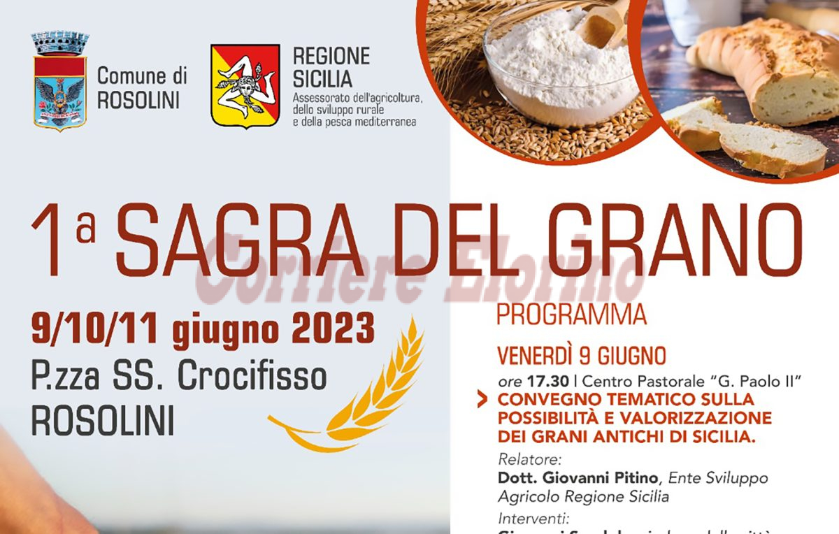 Dal 9 all’11 giugno la “1ª Sagra del Grano” in Piazza Santissimo Crocifisso