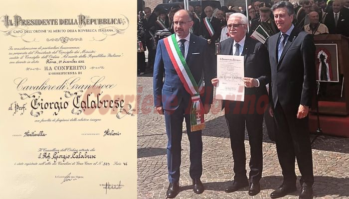 Il prof. Giorgio Calabrese nominato “Cavaliere di Gran Croce” dal presidente Mattarella