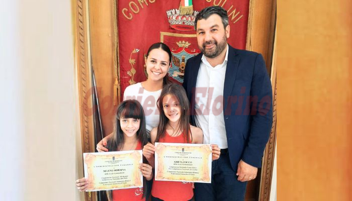 Selene e Greta, piccole Campionesse Italiane di Ritmica premiate dal Sindaco: “Siete l’orgoglio di Rosolini”