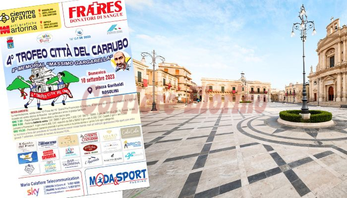 Il 10 settembre si torna a correre con il 4° Trofeo Città del Carrubo in ricordo di Massimo Gargarella