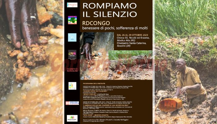 Due serate a Rosolini e due a Modica per “rompere il silenzio” sulle tragedie nella Repubblica Democratica del Congo