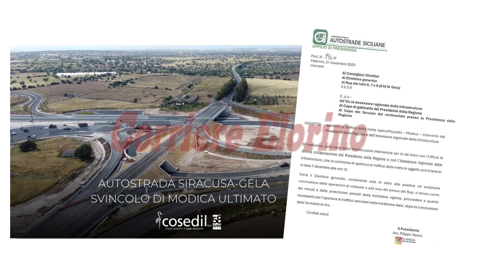 7 dicembre sì, 7 dicembre no; è “giallo” sull’inaugurazione dell’autostrada fino a Modica