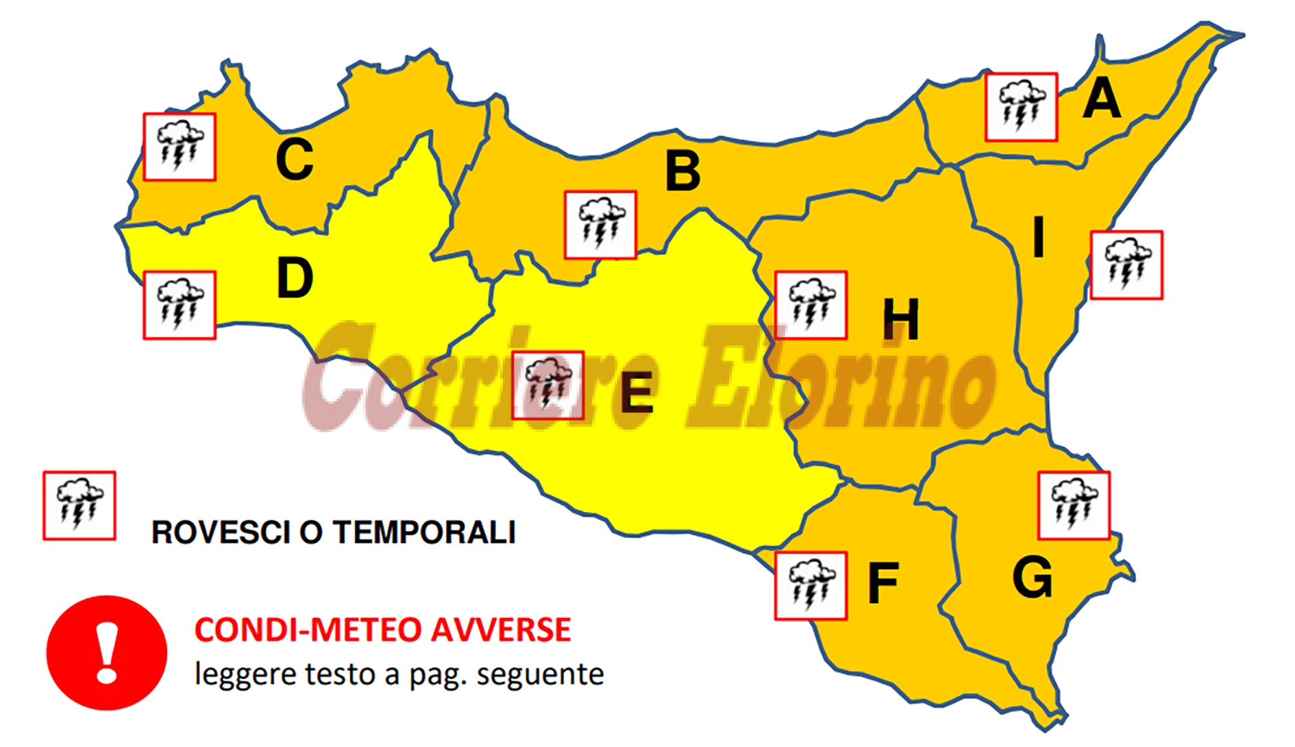 Protezione Civile Regionale, diramata l’allerta meteo “arancione” per le prossime 36 ore