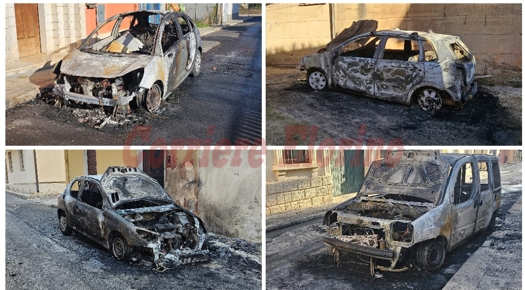Notte di Natale col fuoco a Rosolini: quattro auto bruciate in punti diversi della città