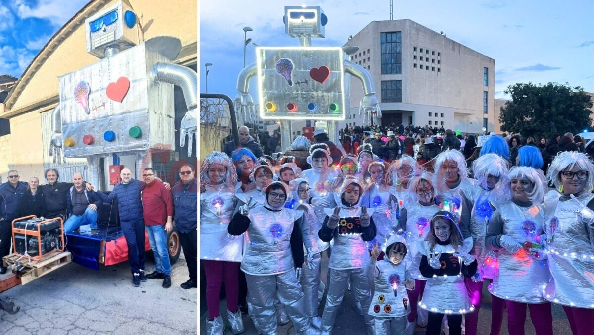 “Un Carnevale memorabile con il carro robot”, l’elogio alla scuola De Cillis per la coinvolgente partecipazione