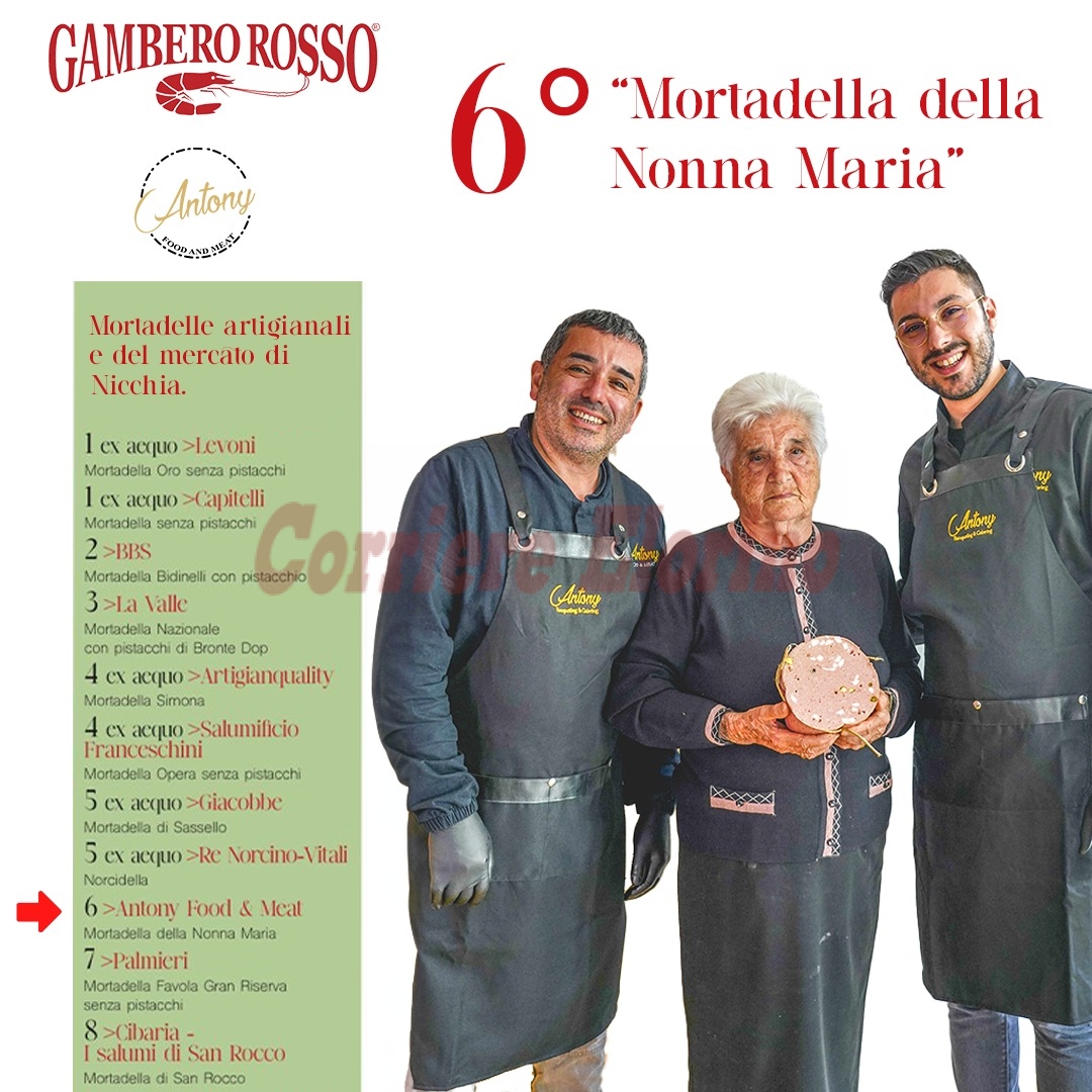 Il Gambero Rosso premia la “Mortadella di Nonna Maria”, un prodotto della “Antony Food e Meat” di Rosolini