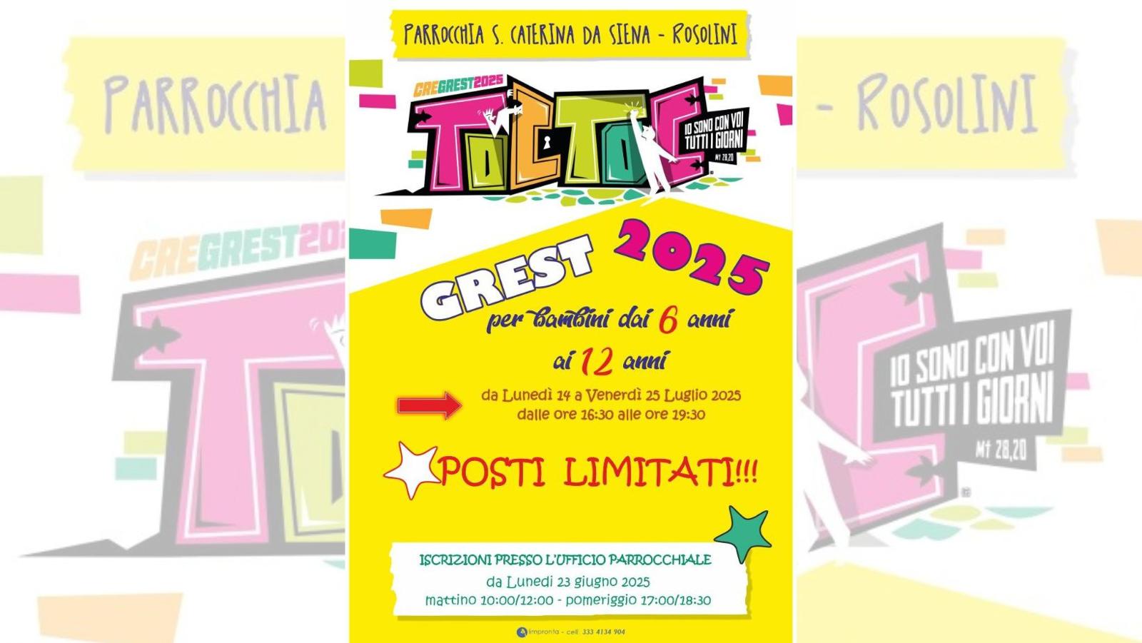“TocToc”, al via il Grest 2025 della Parrocchia Santa Caterina da Siena “TocToc”, al via il Grest 2025 della Parrocchia Santa Caterina da Siena
