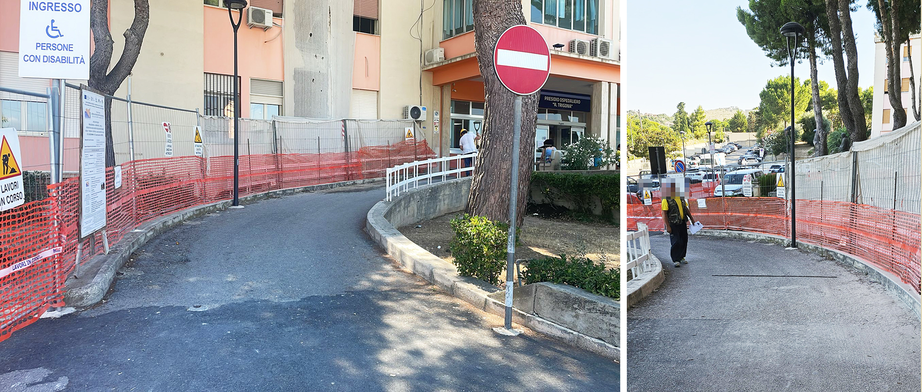 Paura al “Trigona” di Noto: barra di ferro cade dal cantiere dell’ospedale, sfiorata una passante Paura al “Trigona” di Noto: barra di ferro cade dal cantiere dell’ospedale, sfiorata una passante