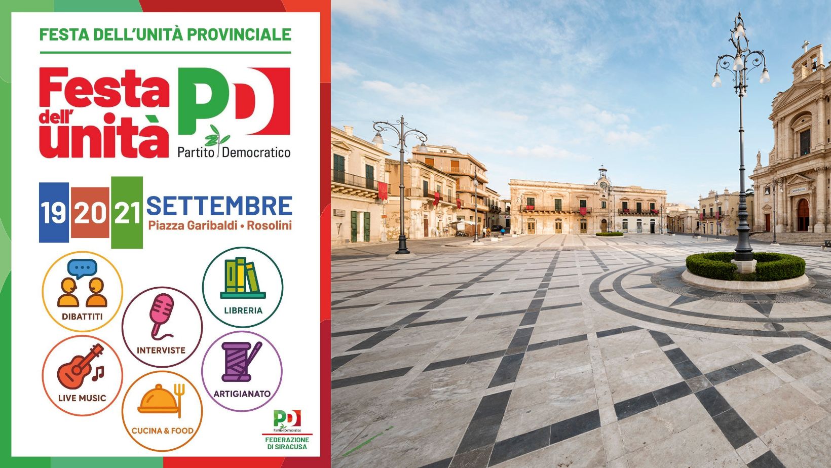 La Festa dell’Unità del Pd provinciale a Rosolini: tre giorni di dibattiti, cultura e musica La Festa dell’Unità del Pd provinciale a Rosolini: tre giorni di dibattiti, cultura e musica