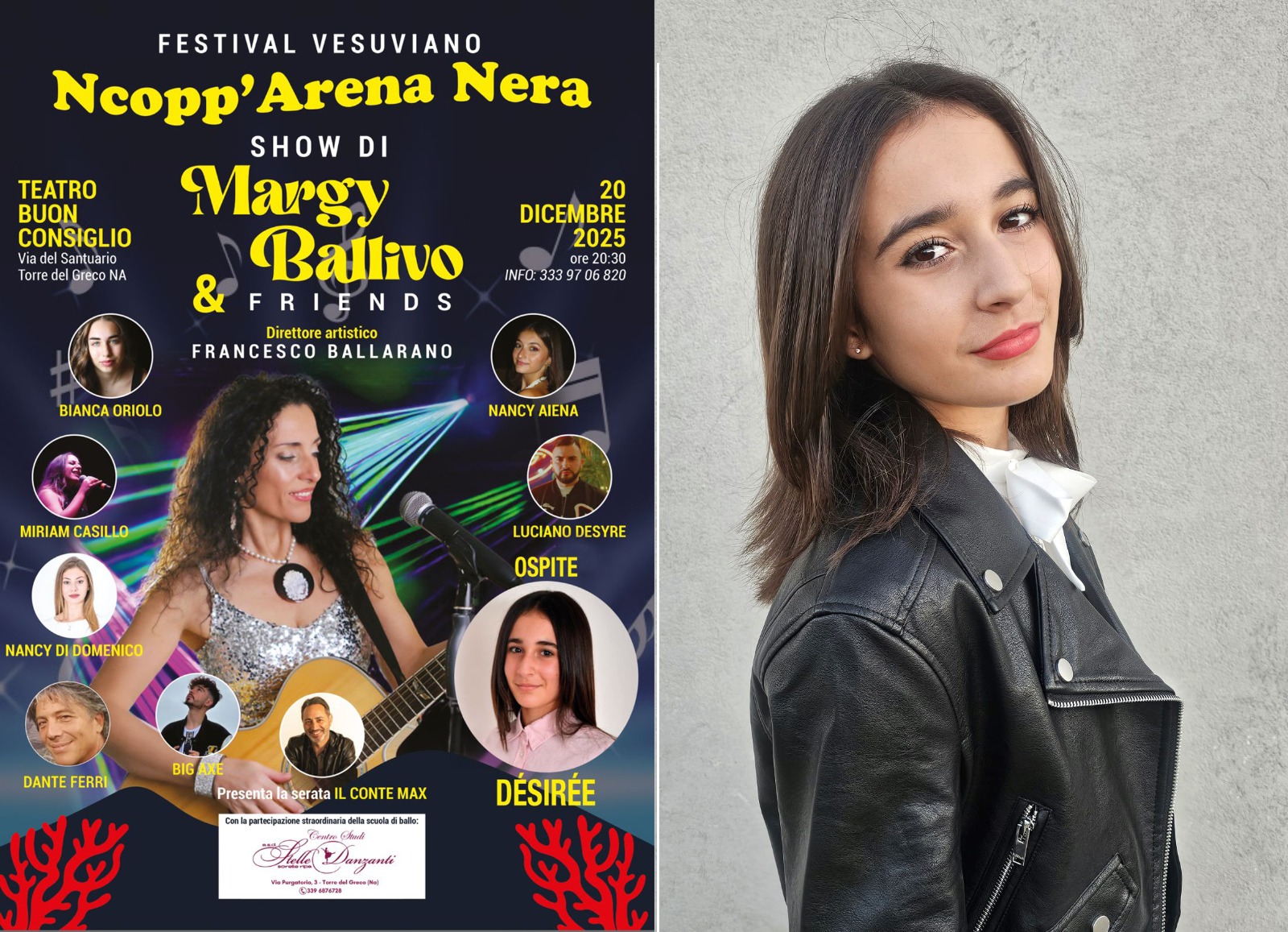 La voce della giovane rosolinese Désirée Giannì pronta a infiammare Torre del Greco al festival “Ncop’ Arena Nera” La voce della giovane rosolinese Désirée Giannì pronta a infiammare Torre del Greco al festival “Ncop’ Arena Nera”