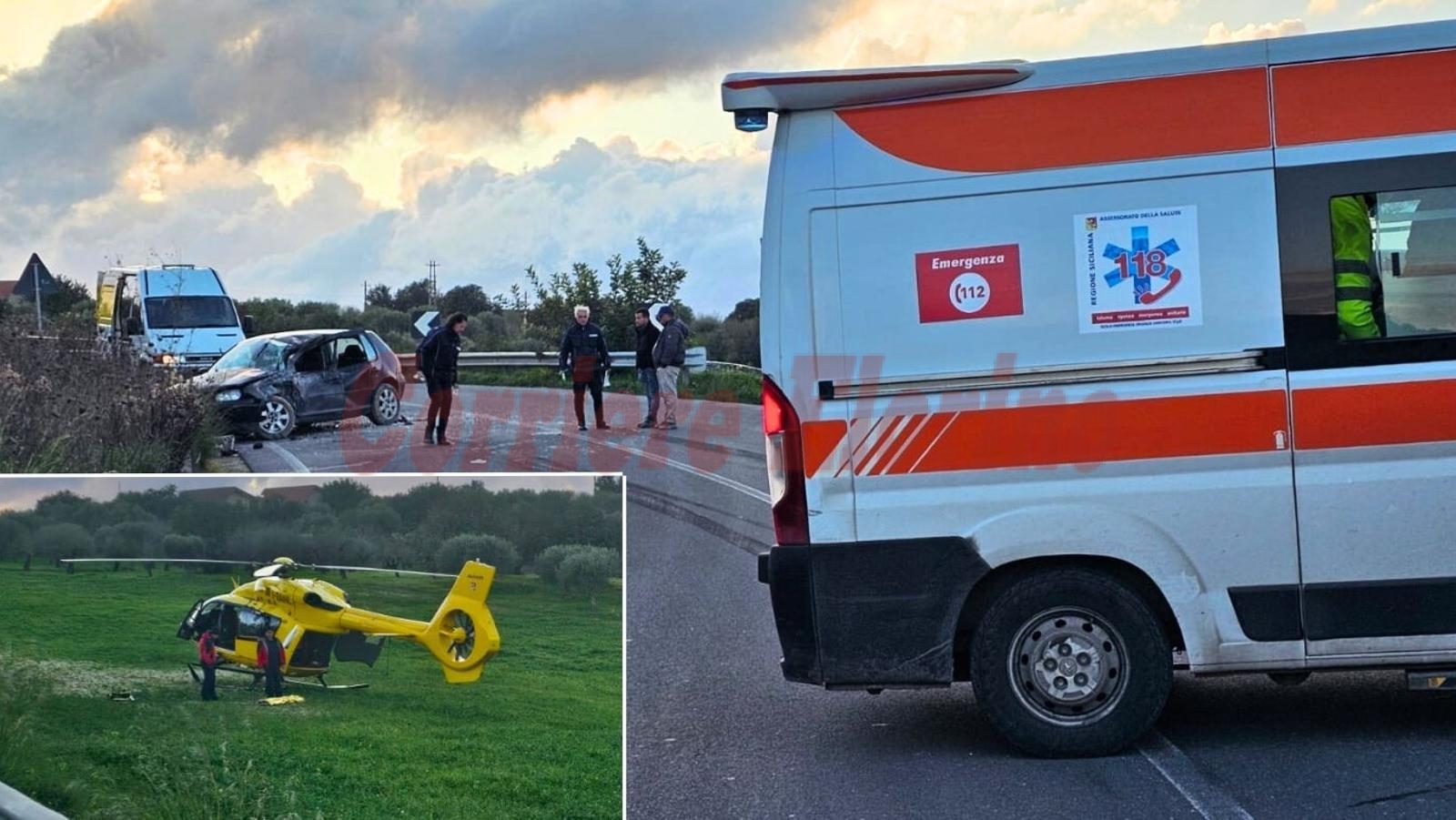 Incidente sulla Rosolini–Noto, grave il conducente di un’auto, quattro feriti trasportati ad Avola