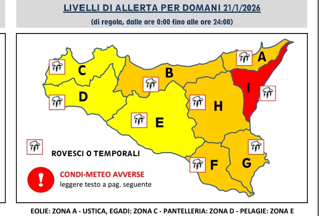 Allerta meteo, il sindaco dispone la chiusura della scuole anche per domani mercoledi 21 gennaio