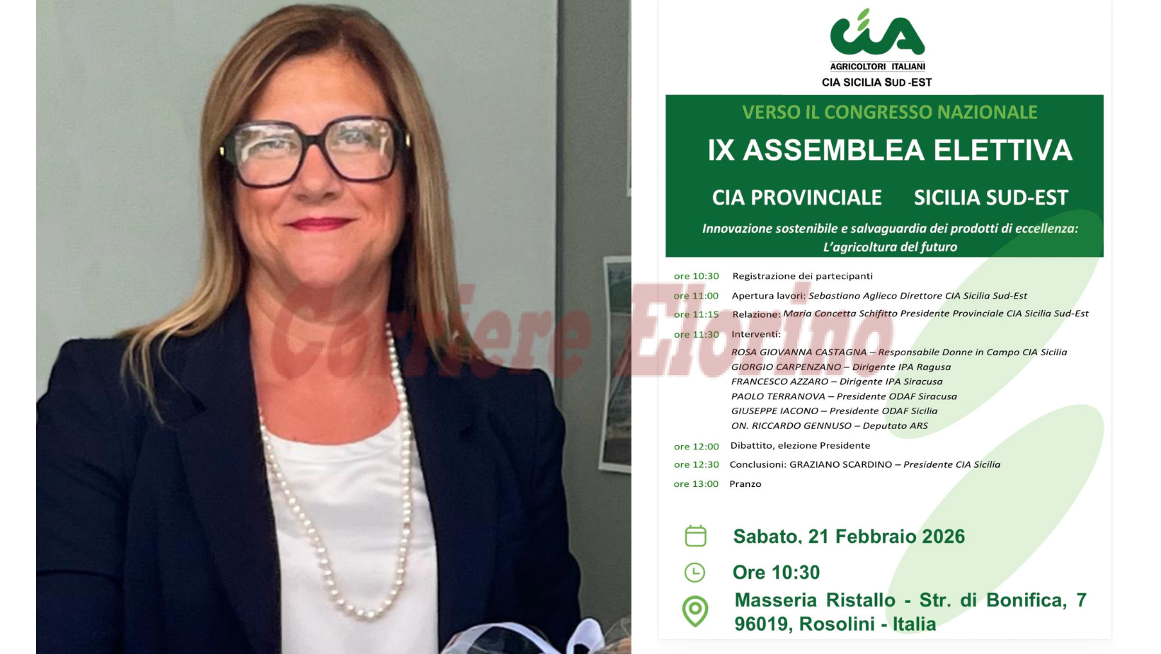 CIA Sicilia Sud-Est, sabato a Rosolini l’assemblea elettiva: innovazione e tutela delle eccellenze al centro del confronto CIA Sicilia Sud-Est, sabato a Rosolini l’assemblea elettiva: innovazione e tutela delle eccellenze al centro del confronto