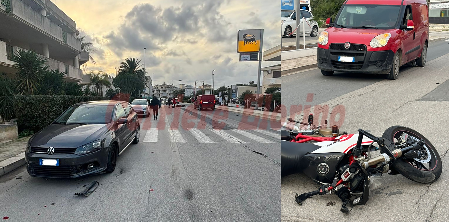 Pozzallo, perde il controllo della moto e sbatte contro due auto, giovane centauro in ospedale