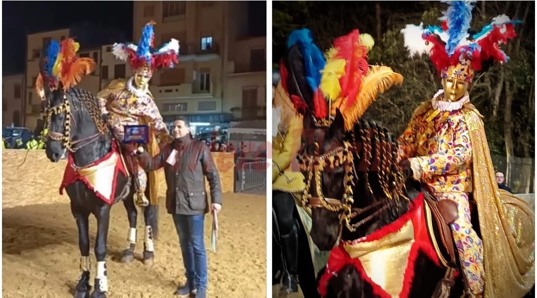 Il “Jolly” Giorgio Runza vince il premio per il Miglior Binomio al Carnevale Storico a Cavallo di Corleone