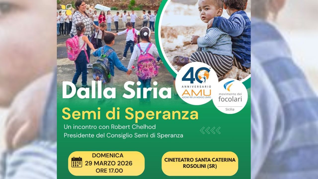 Rosolini, Robert Chelhod racconta la Siria: il 29 marzo “Semi di speranza” al Cineteatro Santa Caterina