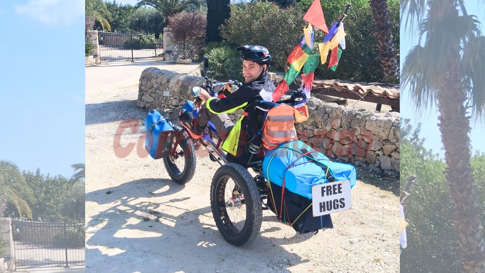 Seimila chilometri a piedi in giro per il mondo, ora parte da Rosolini con un triciclo